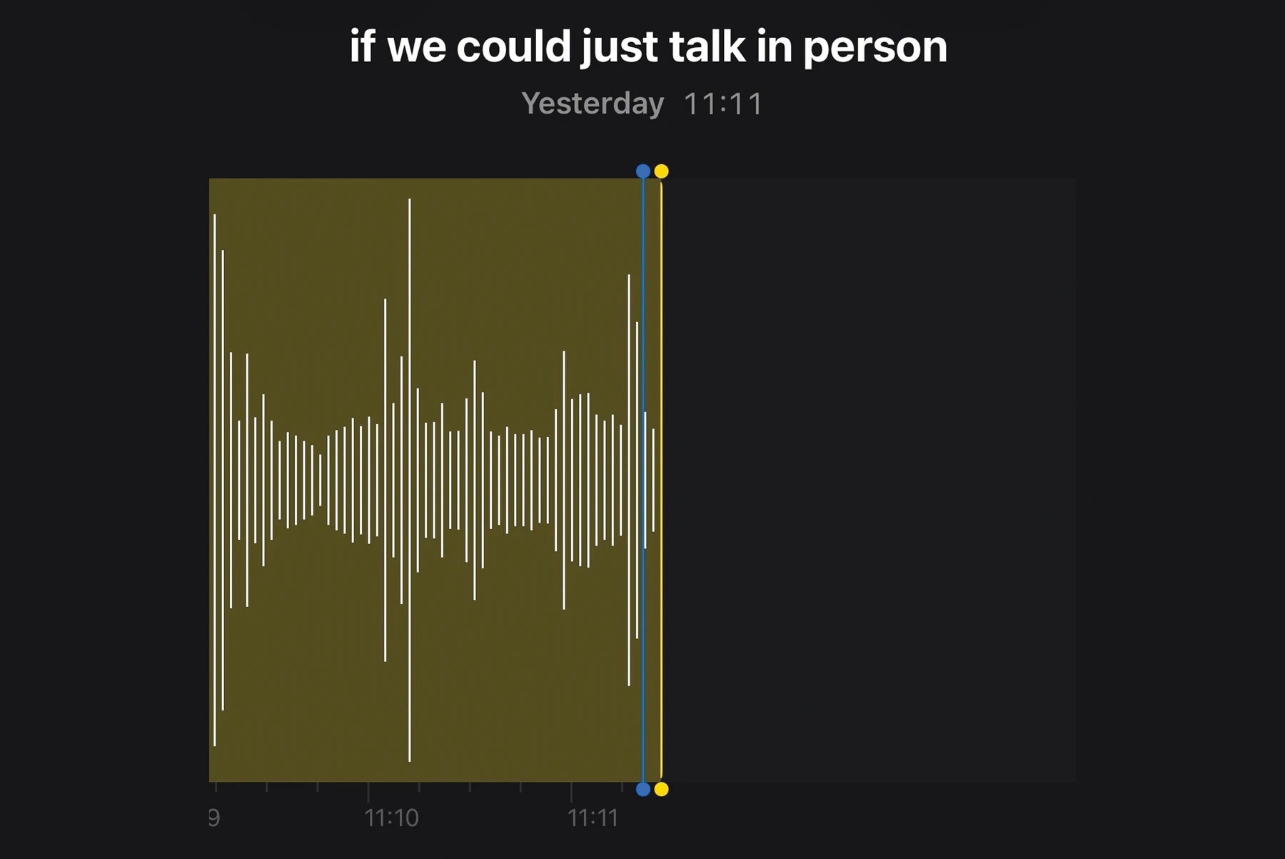 if we could just talk in person