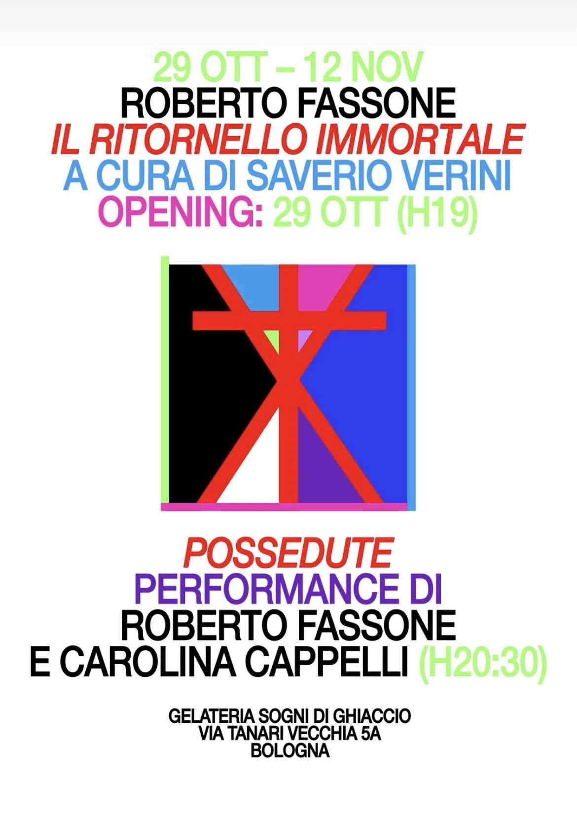 Locandina ufficiale della mostra, courtesy Gelateria Sogni di Ghiaccio.