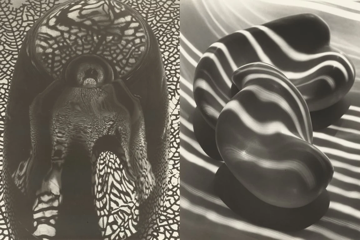 Carlotta Corpron, «A Figure Arose from Coral and Glass», 1949, e «Light Follows Form», 1945-1946. Gift of Herbert Lust, 2019. Diritti dell'immagine riservati.