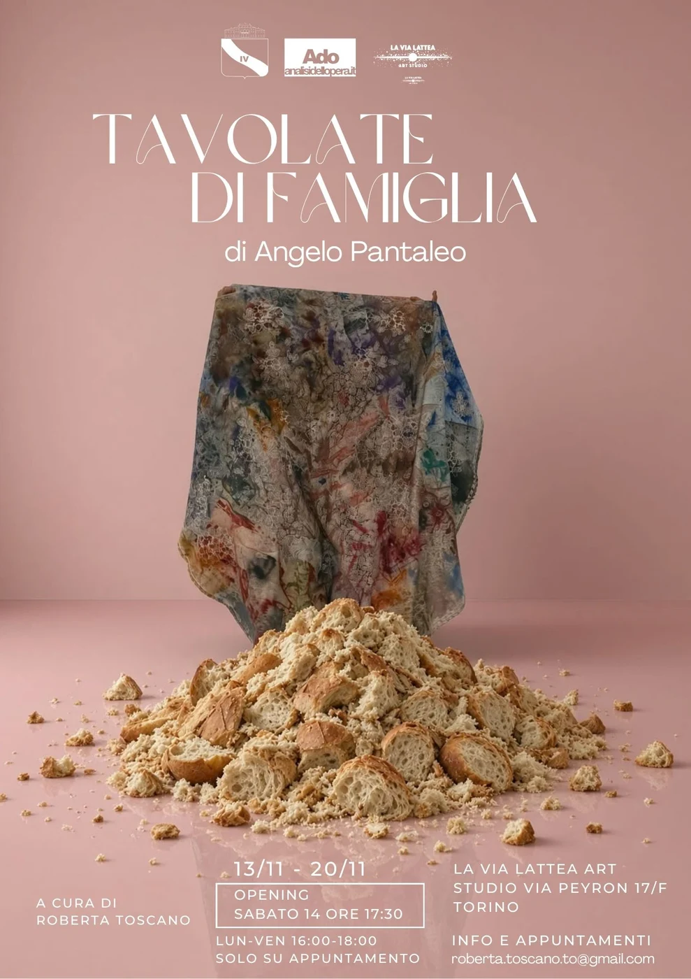 Angelo Pantaleo, invito della mostra «Tavolate di famiglia», La via lattea, Torino, 2026.