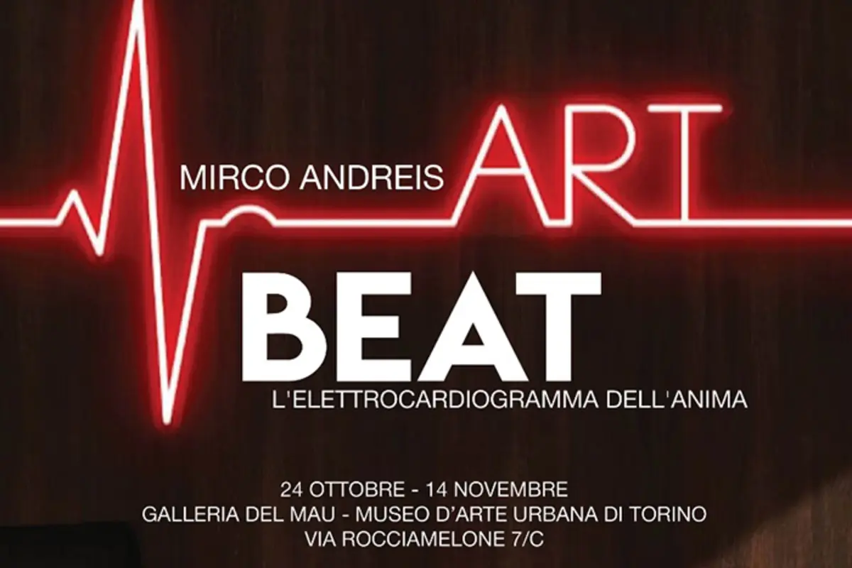 Mirco Andreis, locandina della mostra «Art beat. L'elettrocardiogramma dell'anima». Courtesy MAU - Museo d'Arte Urbana, Torino. Diritti dell'immagine riservati.