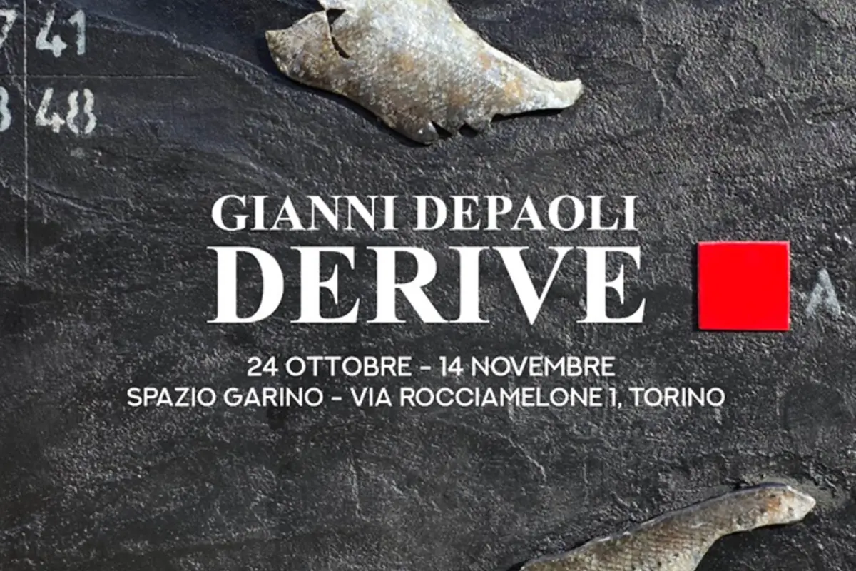 Gianni Depaoli, locandina della mostra «Derive». Courtesy MAU - Museo d'Arte Urbana, Torino. Diritti dell'immagine riservati.