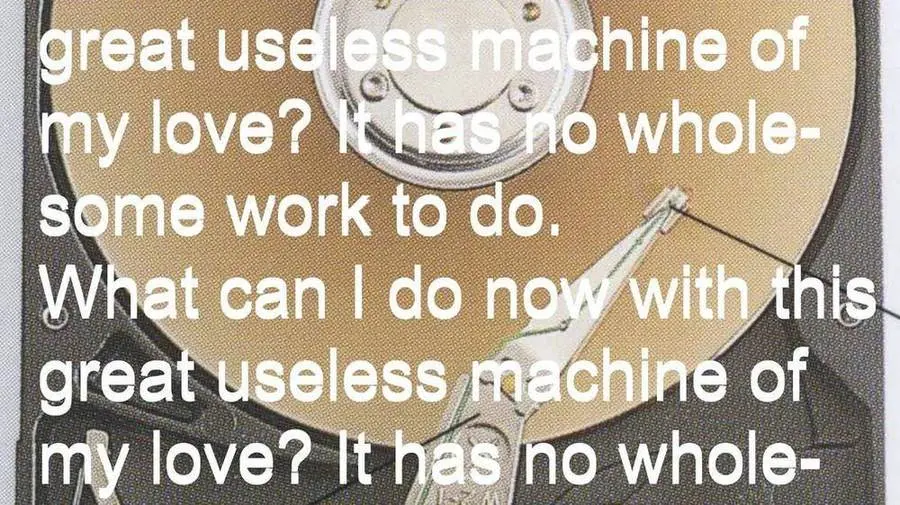 What can I do now with this great useless machine of my love? It has no wholesome work to do.